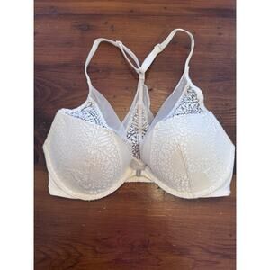 Calvin Klein Black Label Racerback Push Up Bra Off White Lace Size 32D